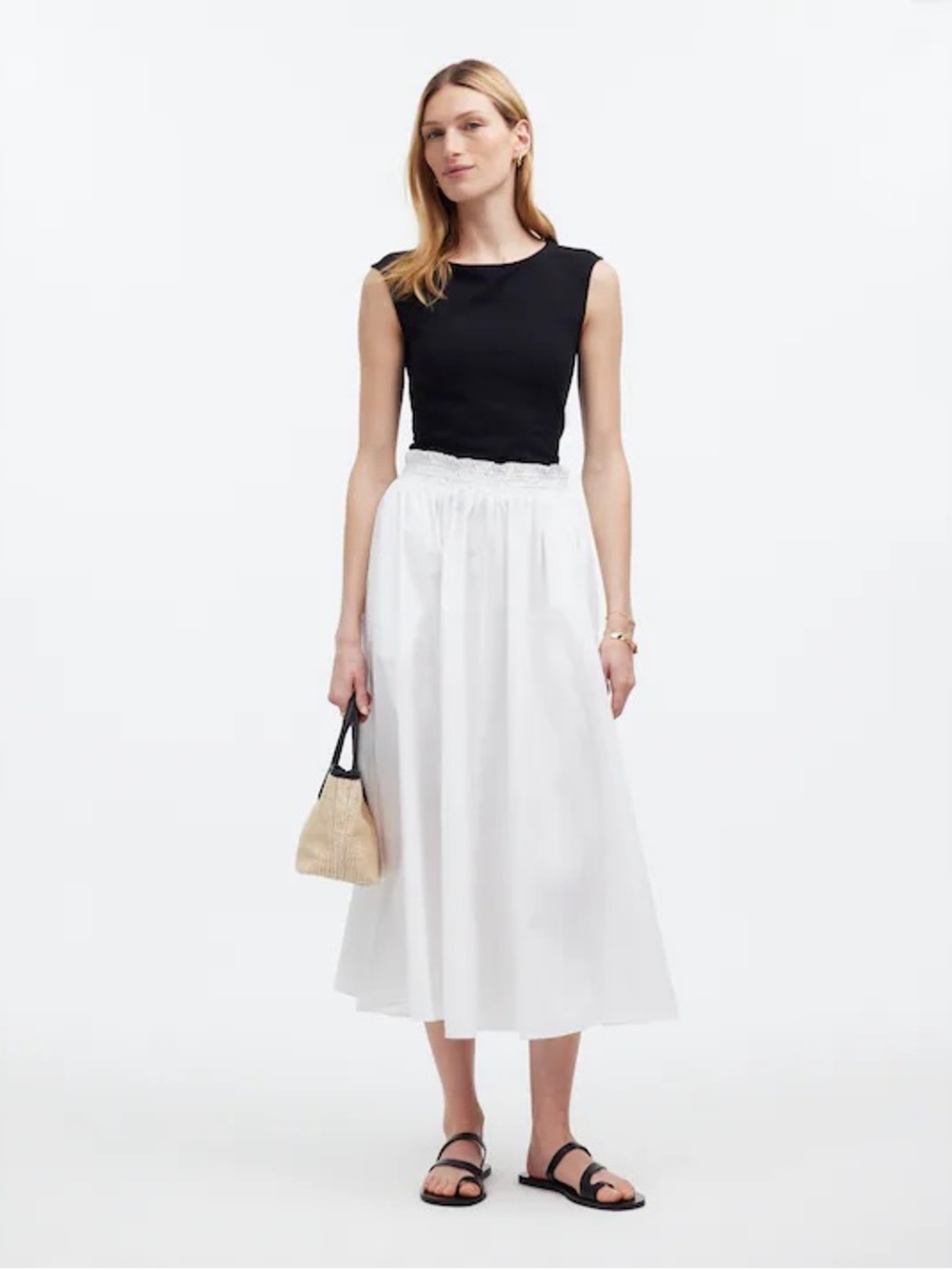 Madewell Pull-On Paperbag Midi Skirt